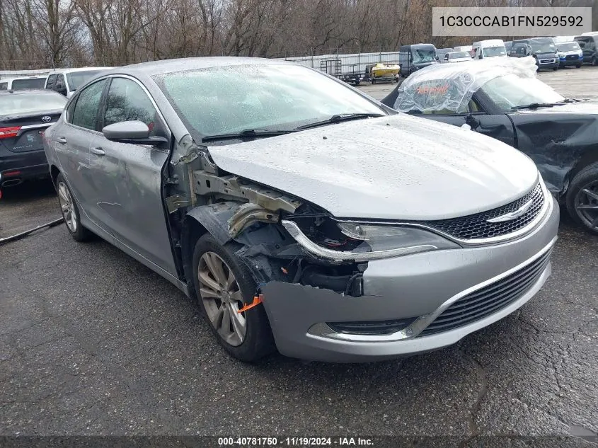 2015 Chrysler 200 Limited VIN: 1C3CCCAB1FN529592 Lot: 40781750