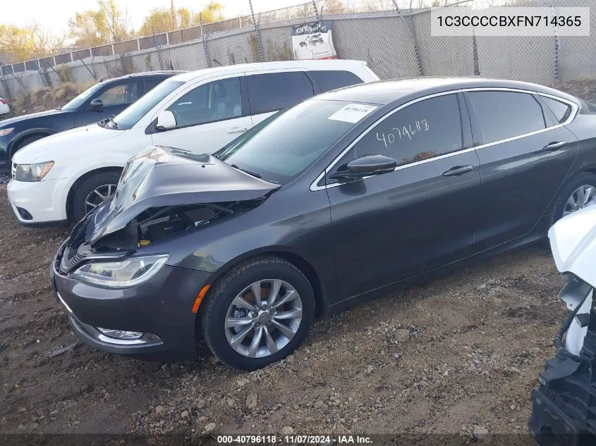 2015 Chrysler 200 C VIN: 1C3CCCCBXFN714365 Lot: 40796118