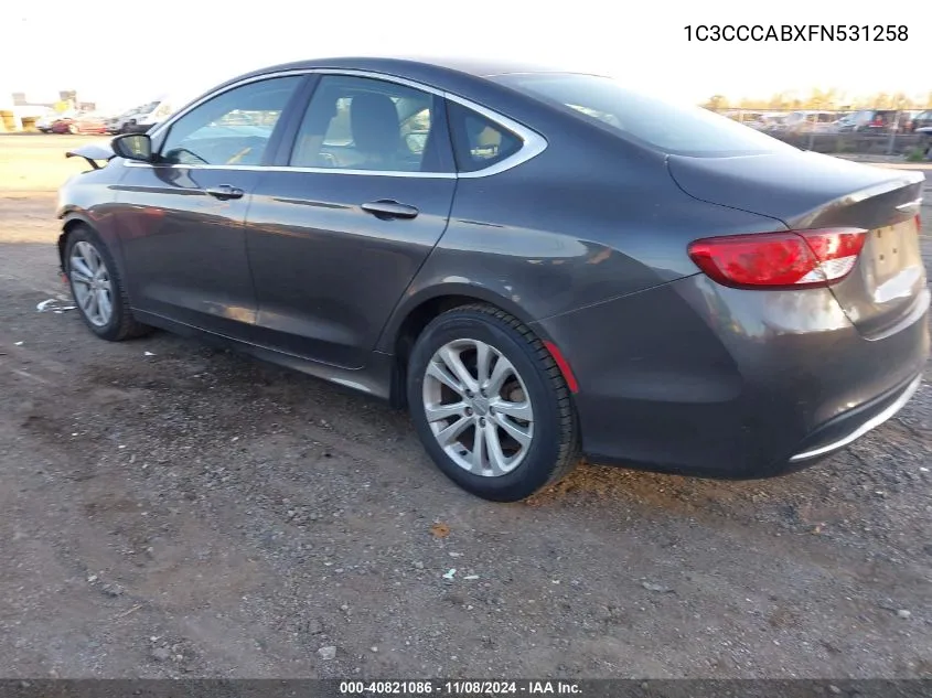 2015 Chrysler 200 Limited VIN: 1C3CCCABXFN531258 Lot: 40821086