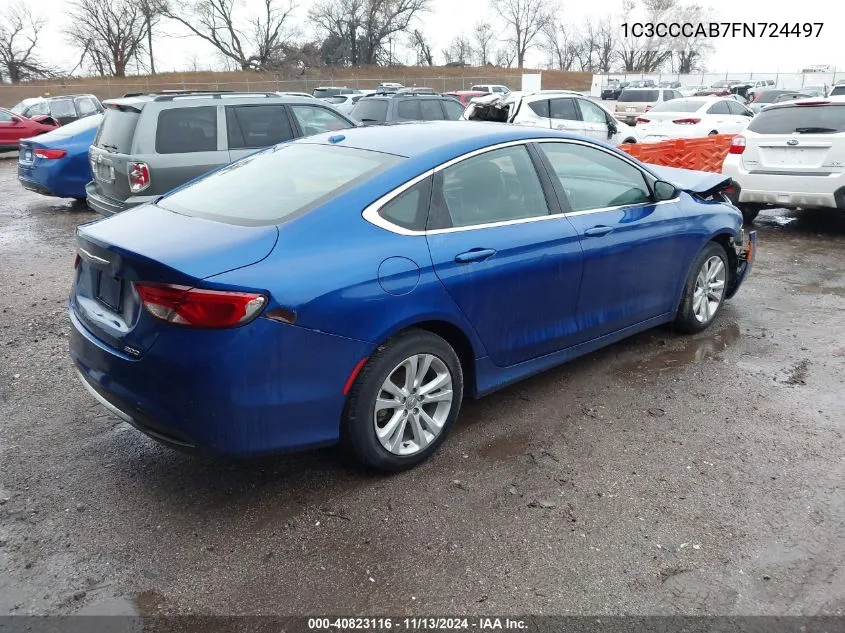 2015 Chrysler 200 Limited VIN: 1C3CCCAB7FN724497 Lot: 40823116