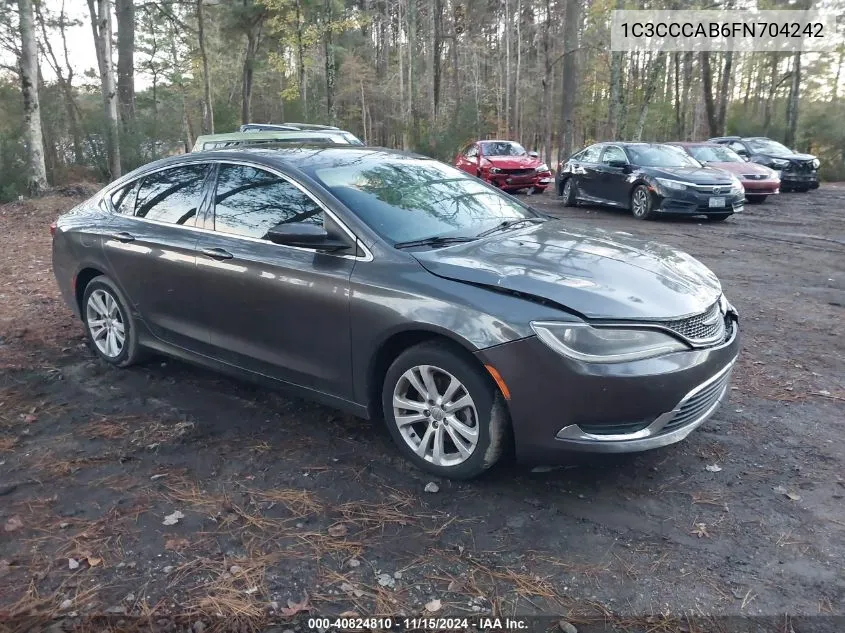 2015 Chrysler 200 Limited VIN: 1C3CCCAB6FN704242 Lot: 40824810