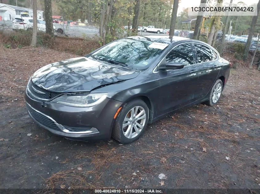 2015 Chrysler 200 Limited VIN: 1C3CCCAB6FN704242 Lot: 40824810