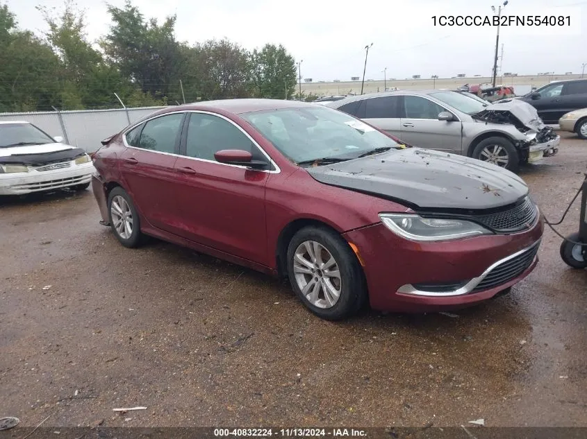 2015 Chrysler 200 Limited VIN: 1C3CCCAB2FN554081 Lot: 40832224