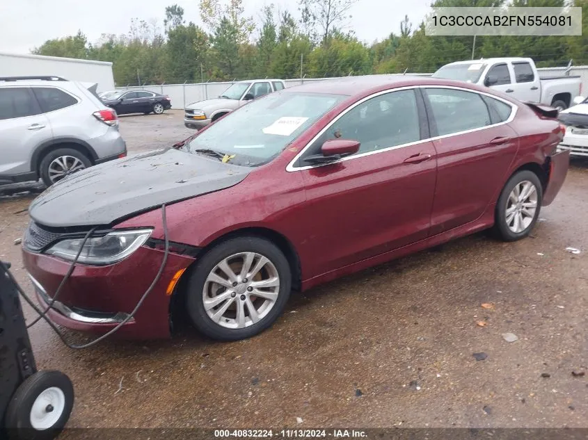 2015 Chrysler 200 Limited VIN: 1C3CCCAB2FN554081 Lot: 40832224