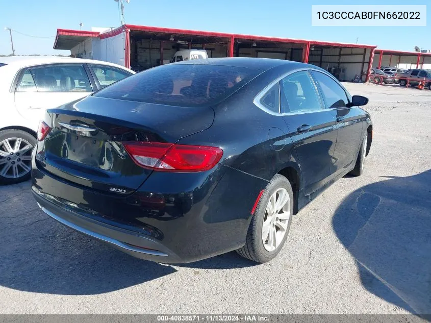 1C3CCCAB0FN662022 2015 Chrysler 200 Limited