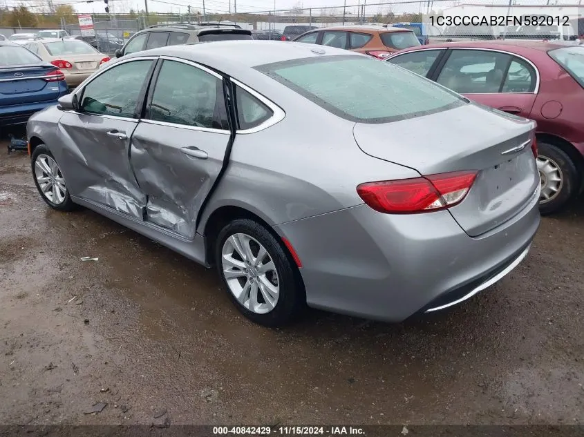 2015 Chrysler 200 Limited VIN: 1C3CCCAB2FN582012 Lot: 40842429