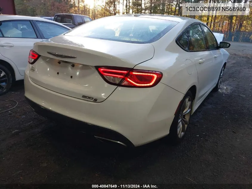 2015 Chrysler 200 S VIN: 1C3CCCBB9FN568980 Lot: 40847649