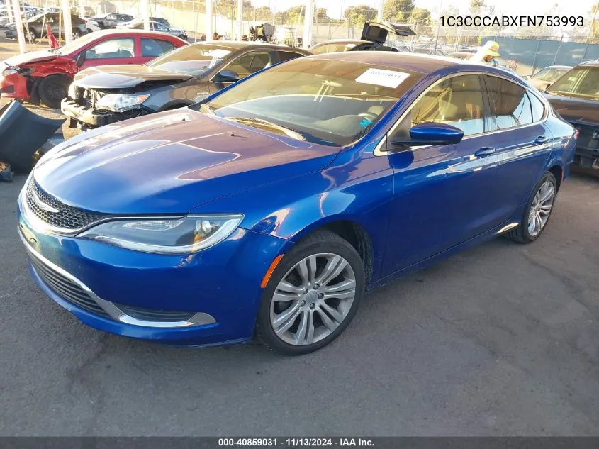 2015 Chrysler 200 Limited VIN: 1C3CCCABXFN753993 Lot: 40859031