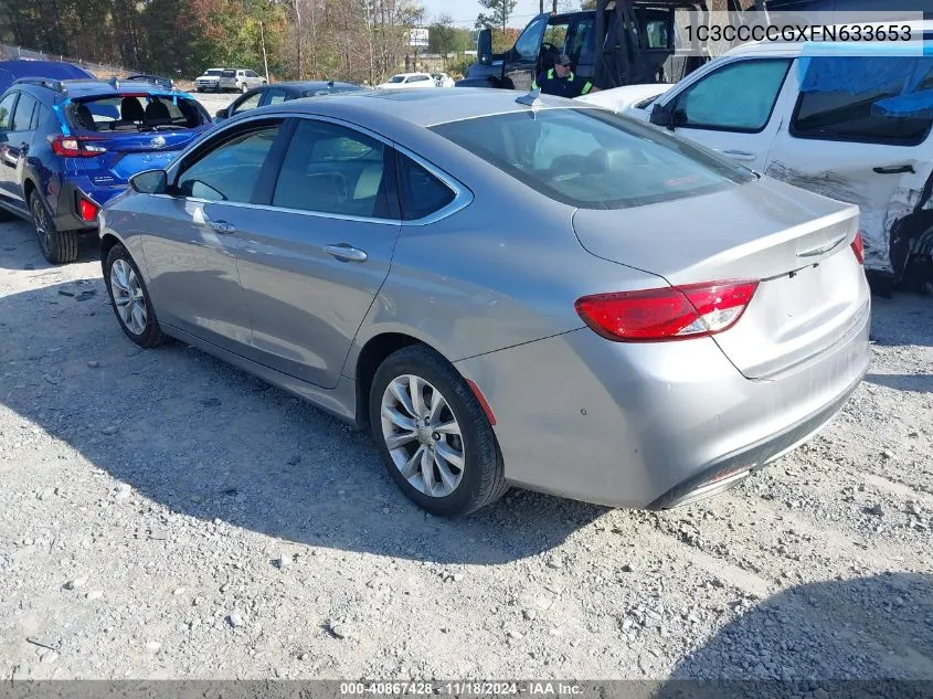 2015 Chrysler 200 C VIN: 1C3CCCCGXFN633653 Lot: 40867428