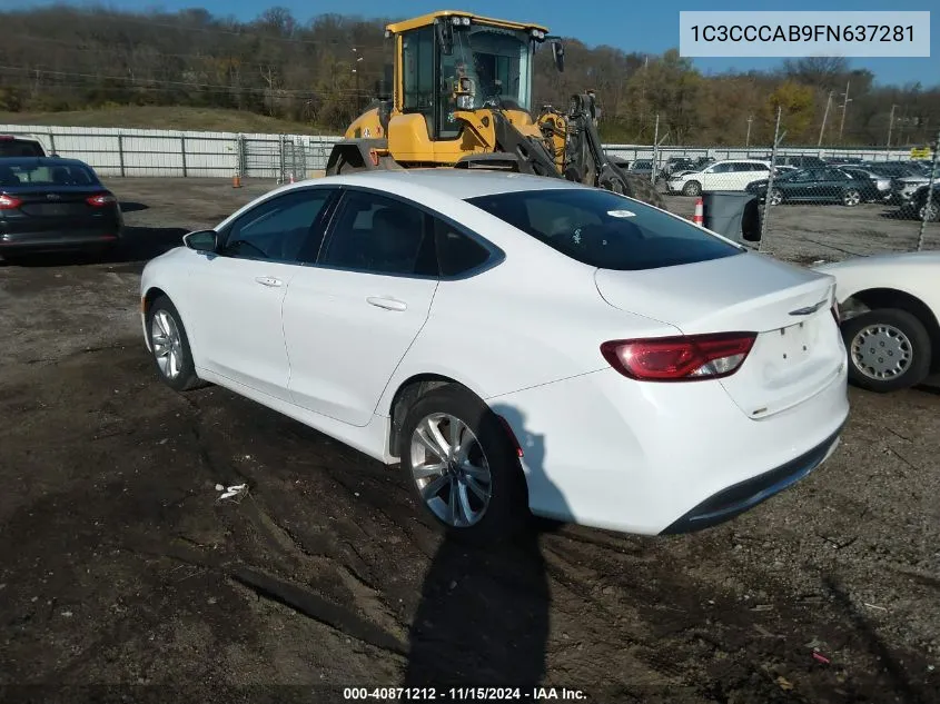 2015 Chrysler 200 Limited VIN: 1C3CCCAB9FN637281 Lot: 40871212