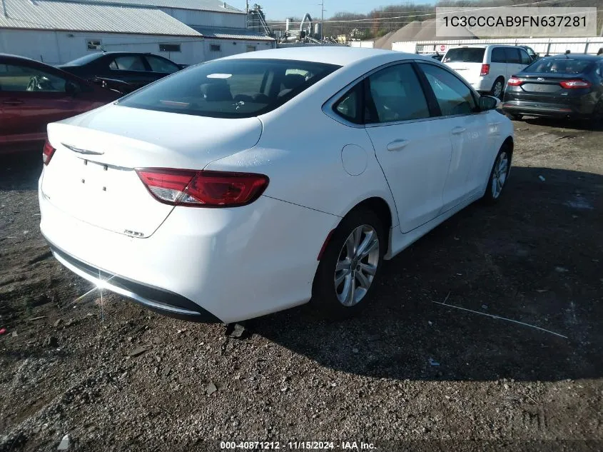 2015 Chrysler 200 Limited VIN: 1C3CCCAB9FN637281 Lot: 40871212