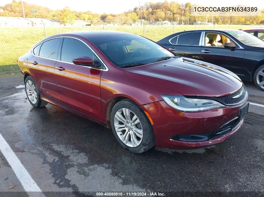 2015 Chrysler 200 Limited VIN: 1C3CCCAB3FN634389 Lot: 40880810