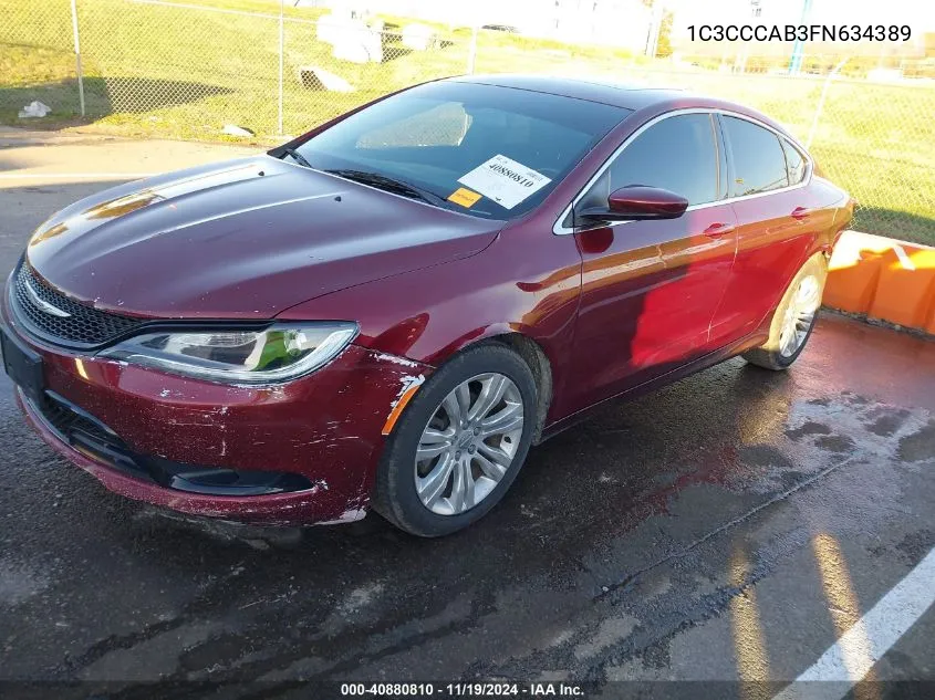 2015 Chrysler 200 Limited VIN: 1C3CCCAB3FN634389 Lot: 40880810