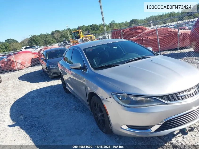 2015 Chrysler 200 Limited VIN: 1C3CCCAB0FN734241 Lot: 40881600