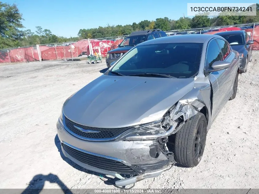 2015 Chrysler 200 Limited VIN: 1C3CCCAB0FN734241 Lot: 40881600