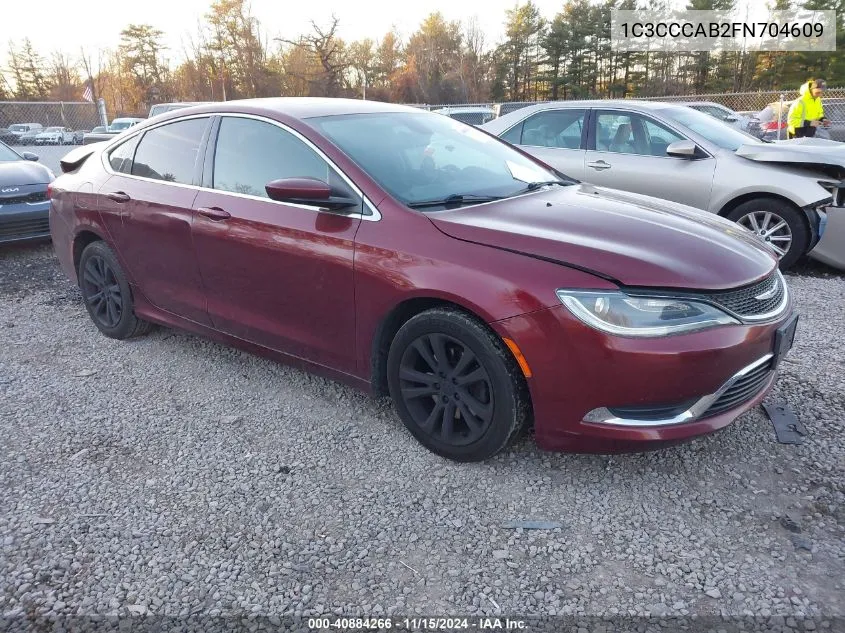 2015 Chrysler 200 Limited VIN: 1C3CCCAB2FN704609 Lot: 40884266