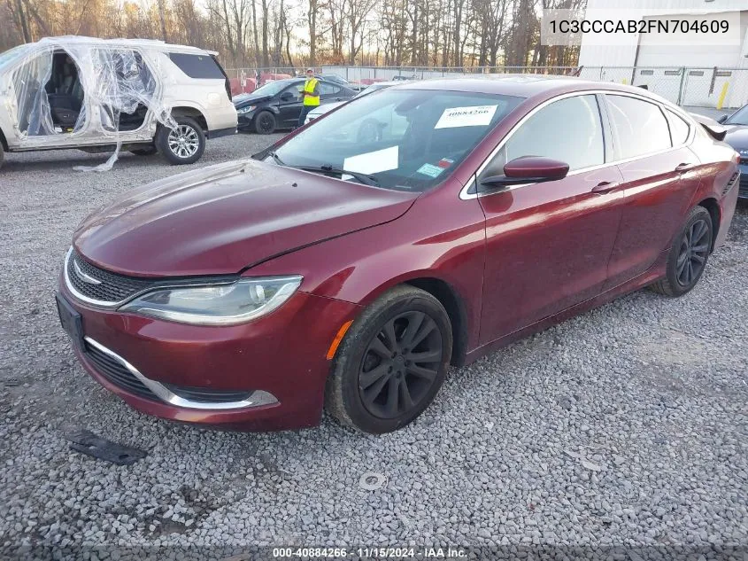 2015 Chrysler 200 Limited VIN: 1C3CCCAB2FN704609 Lot: 40884266