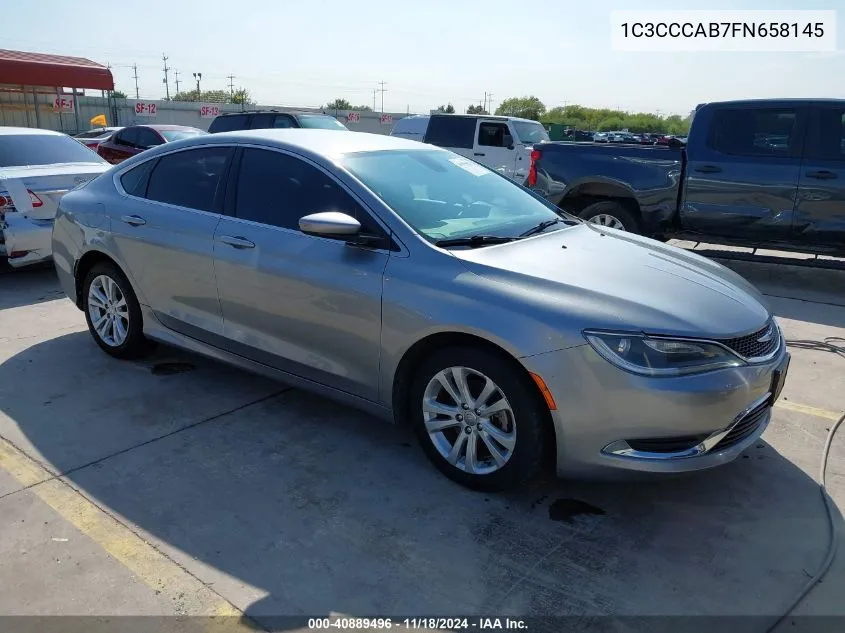 2015 Chrysler 200 Limited VIN: 1C3CCCAB7FN658145 Lot: 40889496