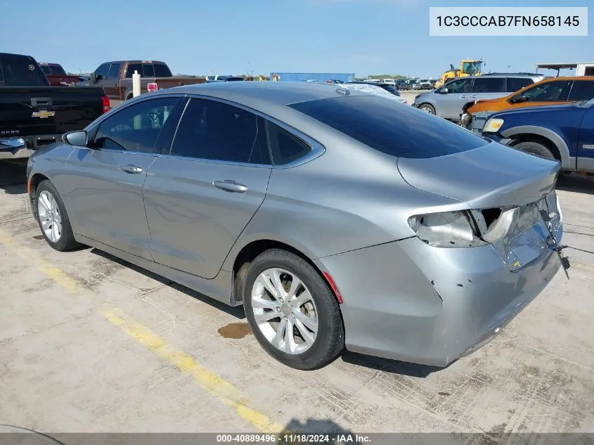 2015 Chrysler 200 Limited VIN: 1C3CCCAB7FN658145 Lot: 40889496