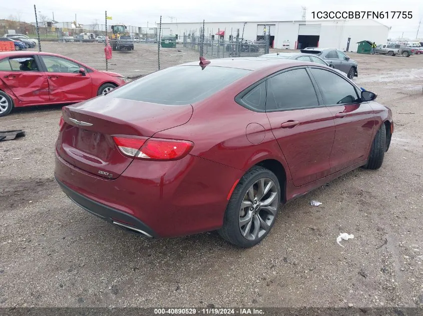 2015 Chrysler 200 S VIN: 1C3CCCBB7FN617755 Lot: 40890529