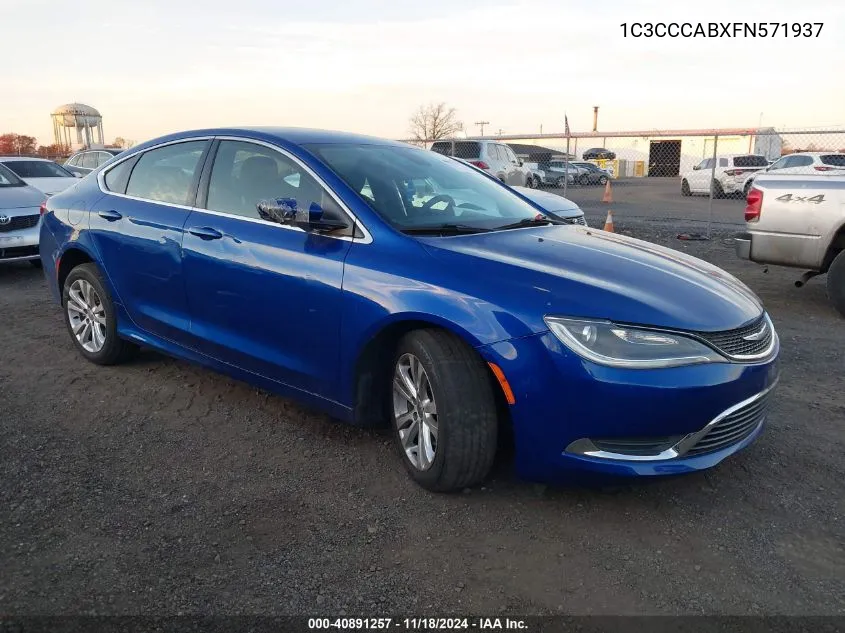 2015 Chrysler 200 Limited VIN: 1C3CCCABXFN571937 Lot: 40891257