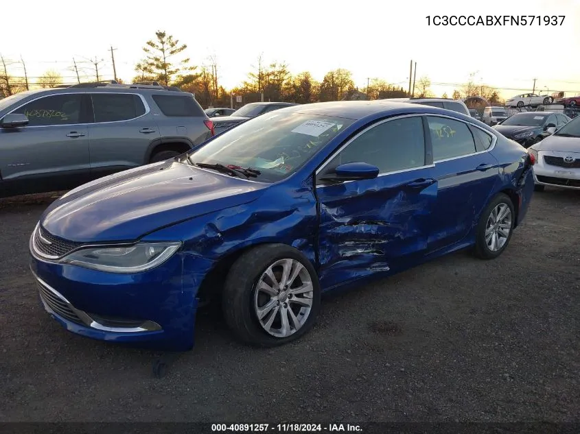 2015 Chrysler 200 Limited VIN: 1C3CCCABXFN571937 Lot: 40891257