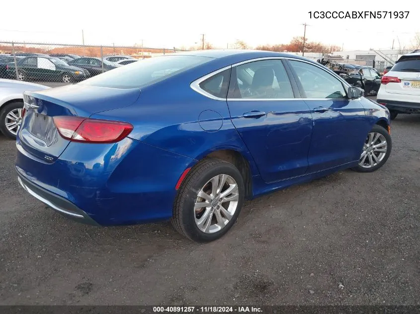 2015 Chrysler 200 Limited VIN: 1C3CCCABXFN571937 Lot: 40891257