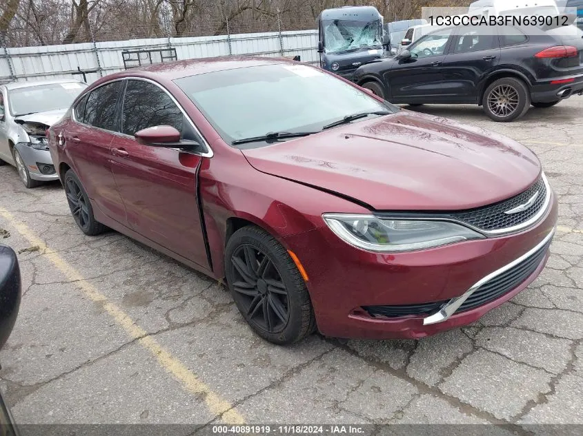 2015 Chrysler 200 Limited VIN: 1C3CCCAB3FN639012 Lot: 40891919