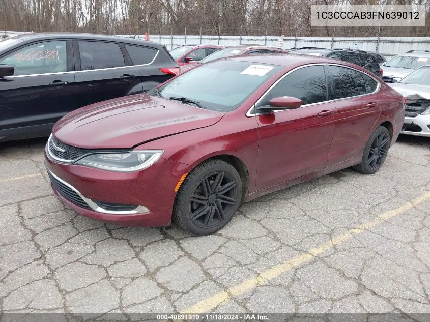 2015 Chrysler 200 Limited VIN: 1C3CCCAB3FN639012 Lot: 40891919