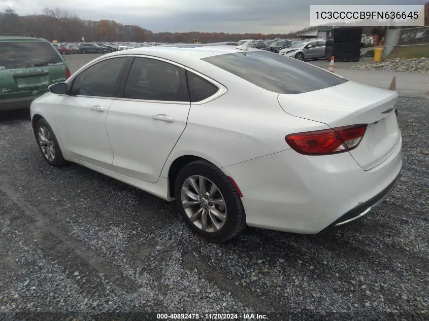 2015 Chrysler 200 C VIN: 1C3CCCCB9FN636645 Lot: 40892475