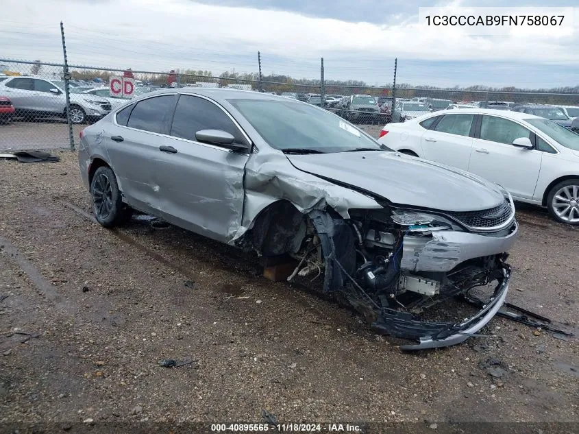 2015 Chrysler 200 Limited VIN: 1C3CCCAB9FN758067 Lot: 40895565