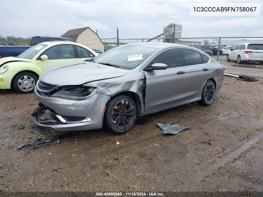 2015 Chrysler 200 Limited VIN: 1C3CCCAB9FN758067 Lot: 40895565