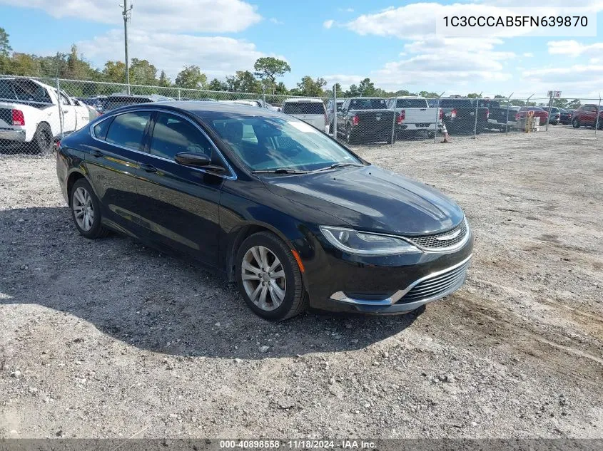 2015 Chrysler 200 Limited VIN: 1C3CCCAB5FN639870 Lot: 40898558