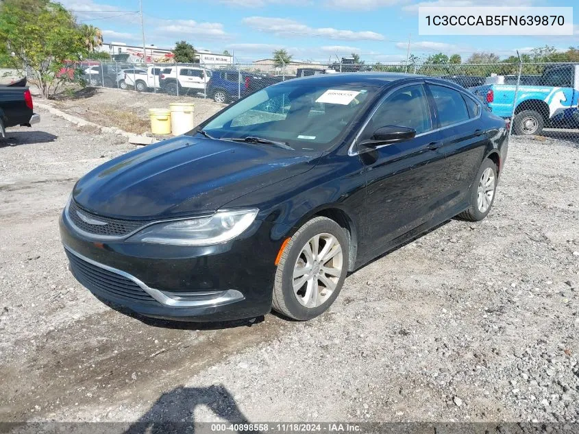 2015 Chrysler 200 Limited VIN: 1C3CCCAB5FN639870 Lot: 40898558