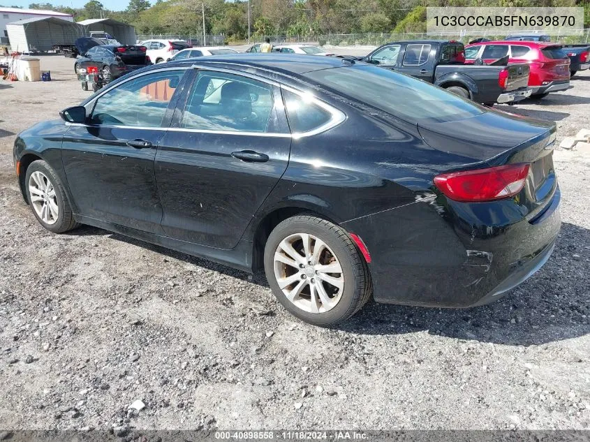 2015 Chrysler 200 Limited VIN: 1C3CCCAB5FN639870 Lot: 40898558