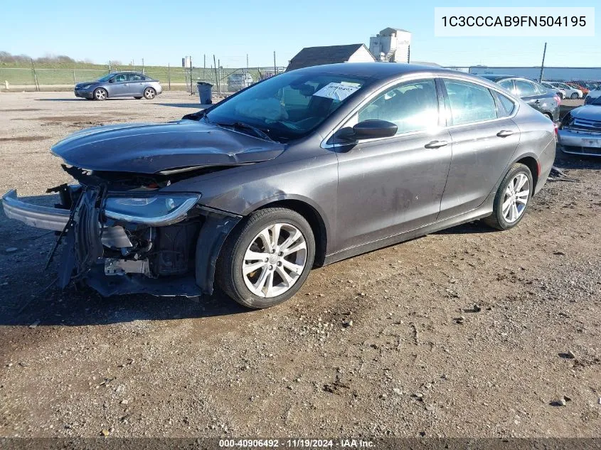 2015 Chrysler 200 Limited VIN: 1C3CCCAB9FN504195 Lot: 40906492