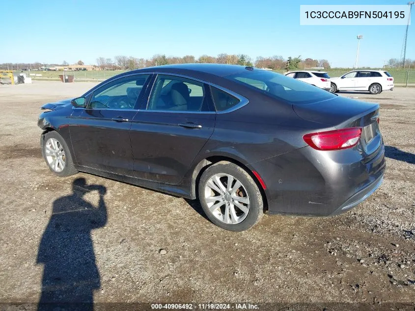 2015 Chrysler 200 Limited VIN: 1C3CCCAB9FN504195 Lot: 40906492