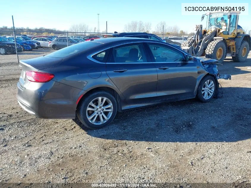 2015 Chrysler 200 Limited VIN: 1C3CCCAB9FN504195 Lot: 40906492