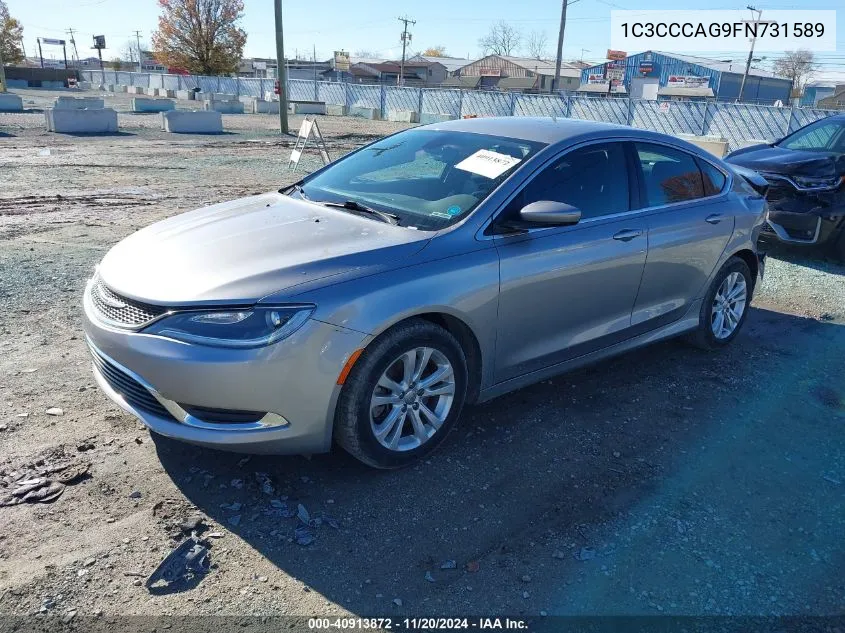 2015 Chrysler 200 Limited VIN: 1C3CCCAG9FN731589 Lot: 40913872