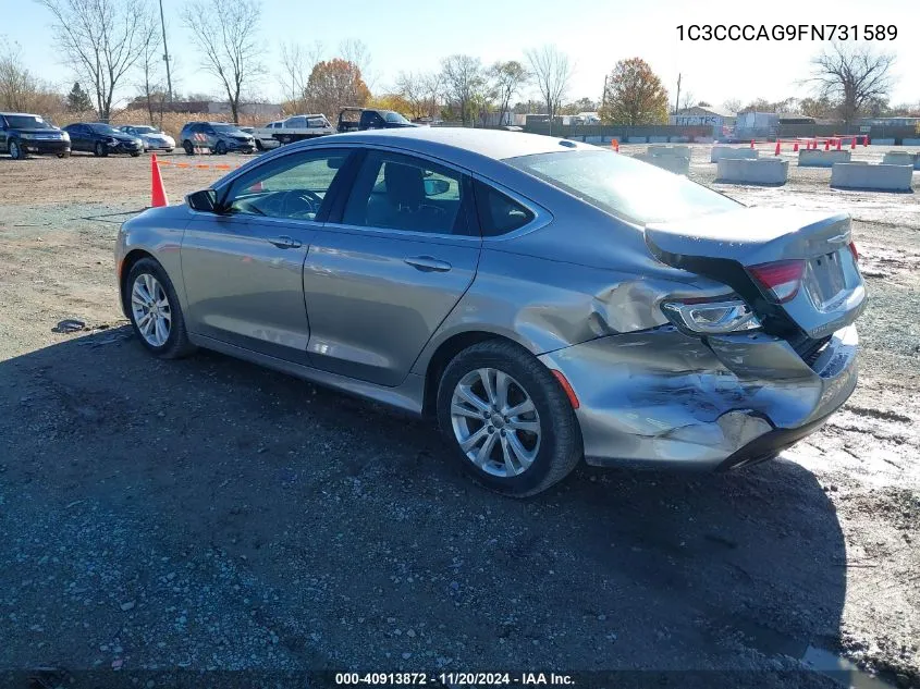 2015 Chrysler 200 Limited VIN: 1C3CCCAG9FN731589 Lot: 40913872