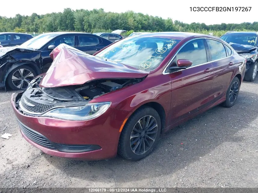 2016 Chrysler 200 Lx VIN: 1C3CCCFB2GN197267 Lot: 12066179