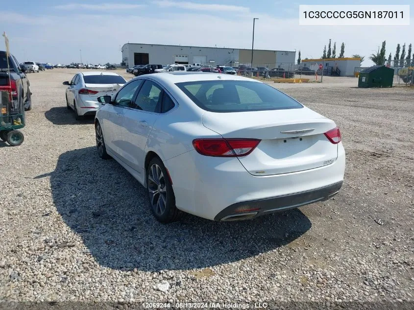 2016 Chrysler 200 C VIN: 1C3CCCCG5GN187011 Lot: 12069244