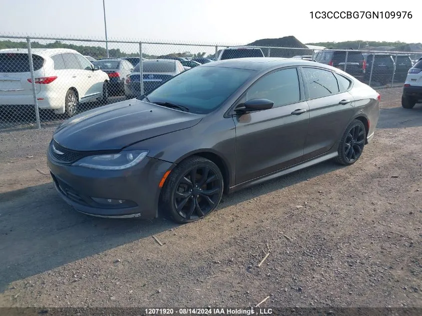 2016 Chrysler 200 S VIN: 1C3CCCBG7GN109976 Lot: 12071920