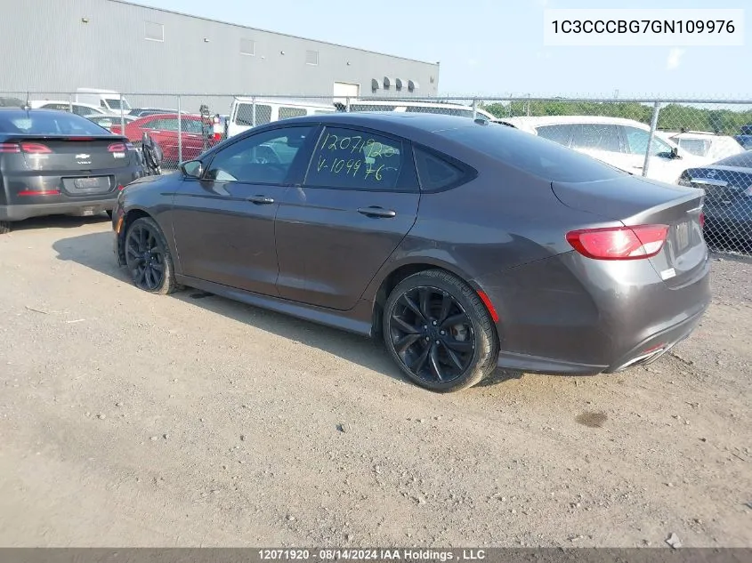 2016 Chrysler 200 S VIN: 1C3CCCBG7GN109976 Lot: 12071920