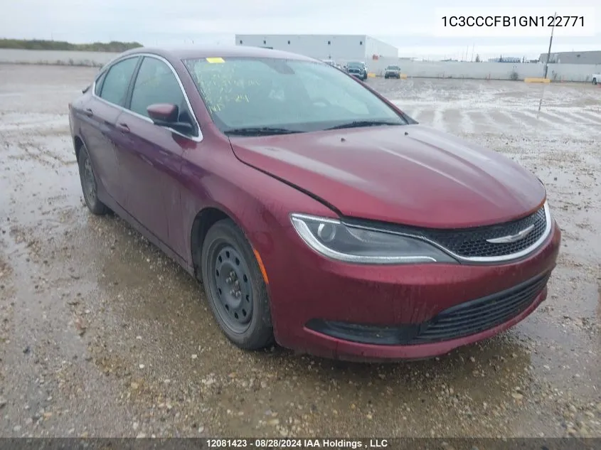 1C3CCCFB1GN122771 2016 Chrysler 200 Lx