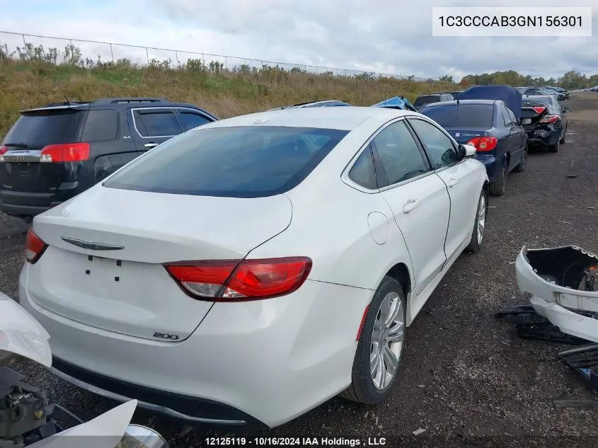 2016 Chrysler 200 Limited VIN: 1C3CCCAB3GN156301 Lot: 12125119