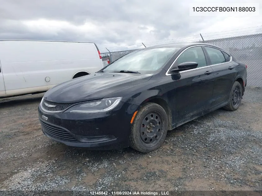 2016 Chrysler 200 Lx VIN: 1C3CCCFB0GN188003 Lot: 12145842