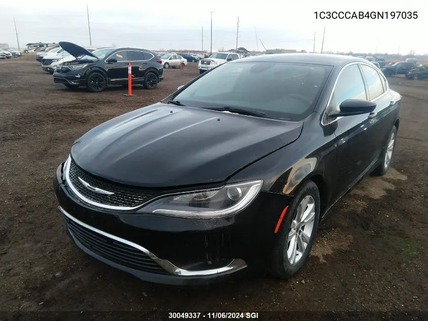 2016 Chrysler 200 Limited VIN: 1C3CCCAB4GN197035 Lot: 30049337