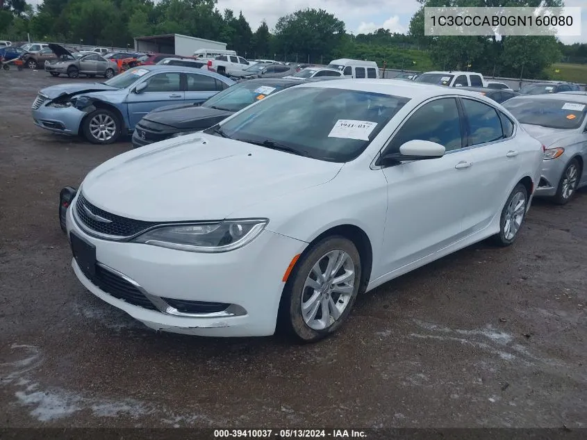 2016 Chrysler 200 Limited VIN: 1C3CCCAB0GN160080 Lot: 39410037