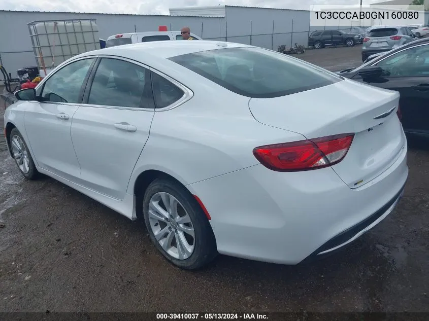 1C3CCCAB0GN160080 2016 Chrysler 200 Limited